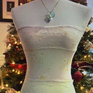 Elegant Cream Lace Tube Top